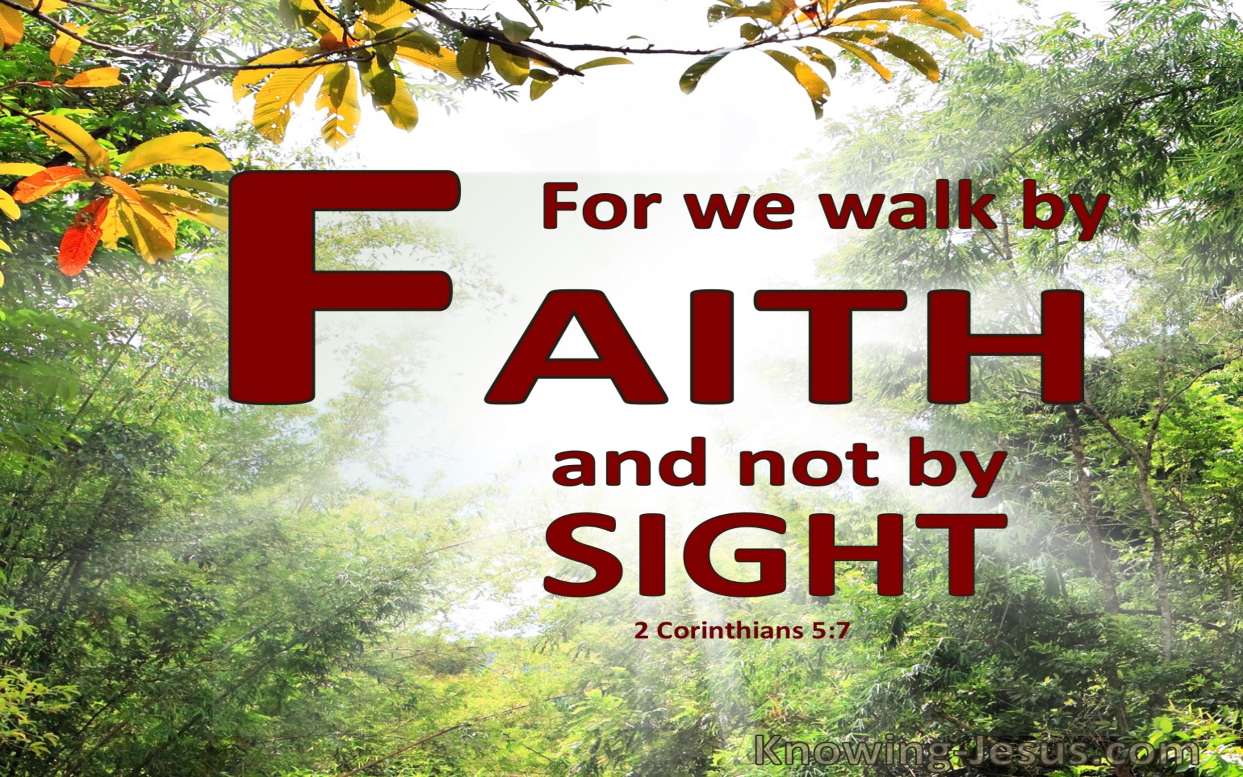 2 Corinthians 5:7 Walk By Faith And Not Sight (green)